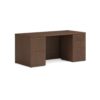 Mod Double Pedestal Desk Bundle, 66" x 30" x 29", Sepia Walnut