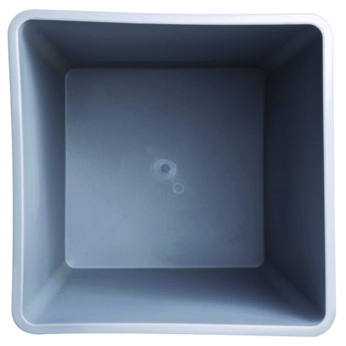 Untouchable Square Waste Receptacle, 35 gal, Plastic, Gray