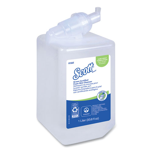 Essential Green Certified Foam Skin Cleanser Refill, Unscented, 1,000 mL, 6/Carton