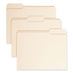 Manila File Folders, 1/3-Cut Tabs: Assorted, Letter Size, 0.75" Expansion, Manila, 24/Pack