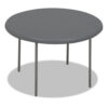 IndestrucTable Classic Folding Table, Round, 48" x 29", Charcoal