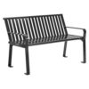 Steel Slat Benches with Back, 48" x 27" x 31", Black Seat/Back, Black Base