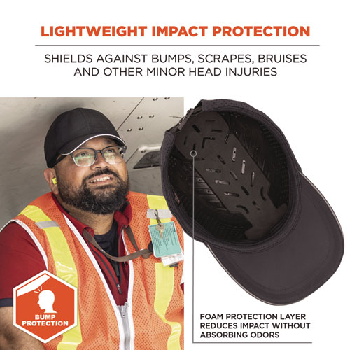 Skullerz 8947 Lightweight Baseball Hat and Bump Cap Insert, X-Large/2X-Large, Black
