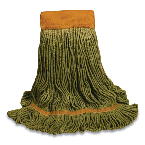 Janitorial & Sanitation — 1200 Series Mop Head, PET, Large, 5″ Headband, Green