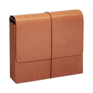 Earthwise by Pendaflex Reinforced Recycled Expanding Wallet, 5.25" Exp, 1 Section, Elastic Cord Closure, Letter Size, Redrope