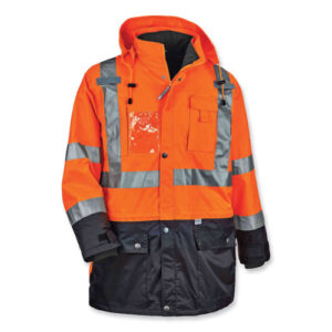 GloWear 8388 Class 3/2 Hi-Vis Thermal Jacket Kit, 2X-Large, Orange