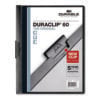 DuraClip Report Cover, Clip Fastener, 8.5 x 11, Holds 60 Sheets, Clear/Black, 25/Box