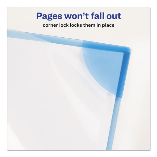 Corner Lock Document Sleeves, Letter Size, Assorted Colors, 6/Pack
