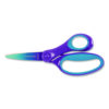Big Kid Ombre Scissors, Pointed Tip, 7.5" Long, 3.5" Cut Length, Straight Purple/Turquoise Handle