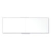 Non-Magnetic Whiteboard with Aluminum Frame, 144.63" x 48.47", White Surface, Satin Aluminum Frame