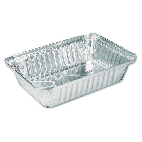 Aluminum Oblong Pan, 2.25 lb, 5.94 x 8.44 x 1.81, Silver, 500/Carton