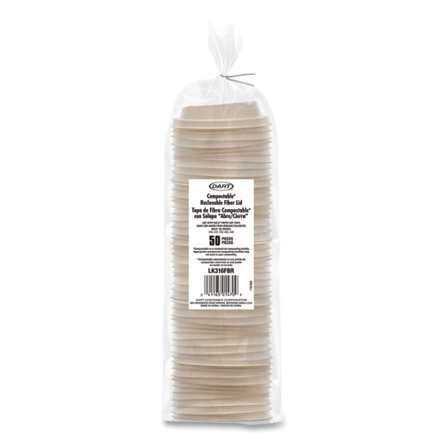 Molded Fiber Lids for Paper Cups, ProPlanet Seal, Fits 10 oz to 24 oz Hot Cups, Tan, 1,000/Carton
