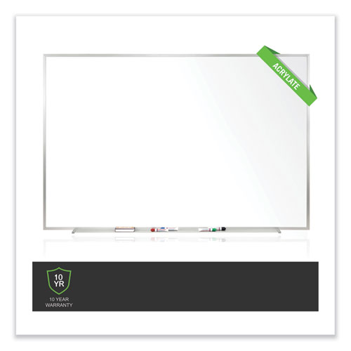 Non-Magnetic Whiteboard with Aluminum Frame, 48.63" x 48.47", White Surface, Satin Aluminum Frame