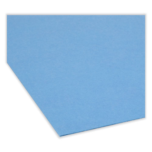 Colored File Folders, 1/3-Cut Tabs: Assorted, Legal Size, 0.75" Expansion, Blue, 100/Box