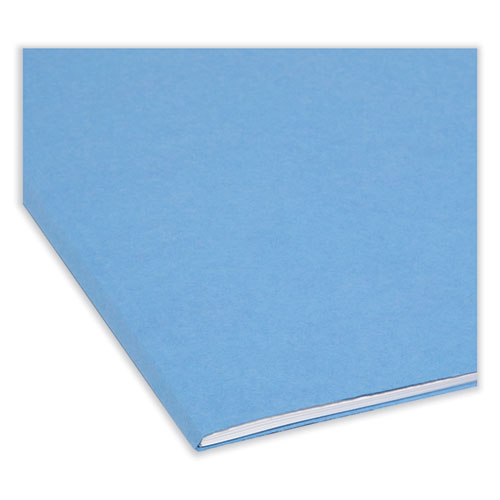 Colored File Folders, 1/3-Cut Tabs: Assorted, Legal Size, 0.75" Expansion, Blue, 100/Box
