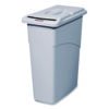 Slim Jim Confidential Document Waste Receptacle with Lid, 23 gal, Light Gray