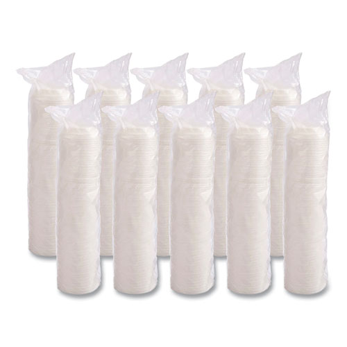 Cappuccino Dome Sipper Lids, Fits 12 oz Hot Cups, Plastic, White, 1,000/Carton