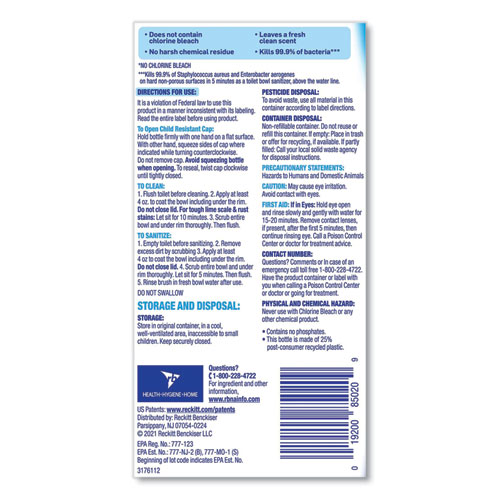 Toilet Bowl Cleaner with Hydrogen Peroxide, Ocean Fresh Scent, 24 oz