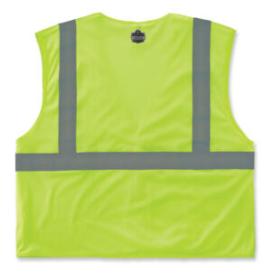 GloWear 8210HL-S Single Size Class 2 Economy Mesh Vest, Polyester, X-Small, Lime