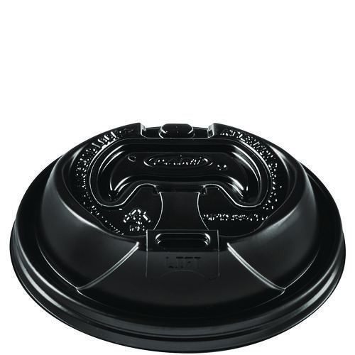 Optima Reclosable Lids for Hot Paper Cups, Fits 12 oz to 24 oz Hot Cups, Plastic, Black, 1,200/Carton