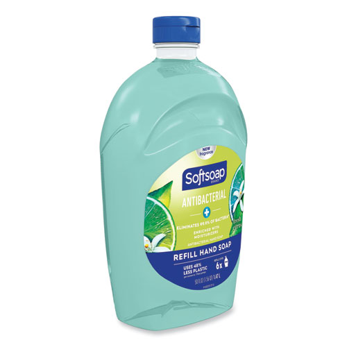 Antibacterial Liquid Hand Soap Refill, Fresh Scent, 50 oz, Green, 6/Carton