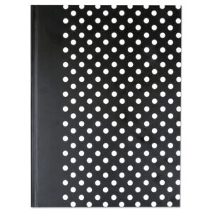 Casebound Hardcover Notebook, 1-Subject, Wide/Legal Rule, Black/White Cover, (150) 10.25 x 7.63 Sheets