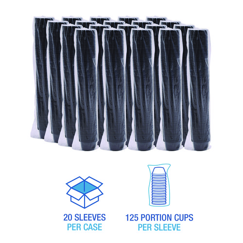 Souffle/Portion Cups, 1.5 oz, Plastic, Black, 2,500/Carton