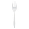 Mediumweight Polypropylene Cutlery, Fork, Plastic, White, 1,000/Carton