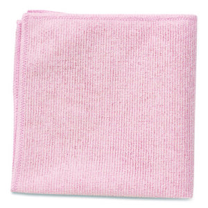 Microfiber Cleaning Cloths, 16 x 16, Pink, 24/Pack