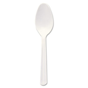 Bonus Polypropylene Cutlery, Lightweight Spoon, Plastic, White, 1,000/Carton
