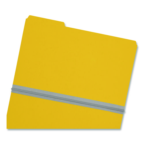 Expanding Recycled Heavy Pressboard Folders, 1/3-Cut Tabs: Assorted, Legal Size, 1" Expansion, Yellow, 25/Box