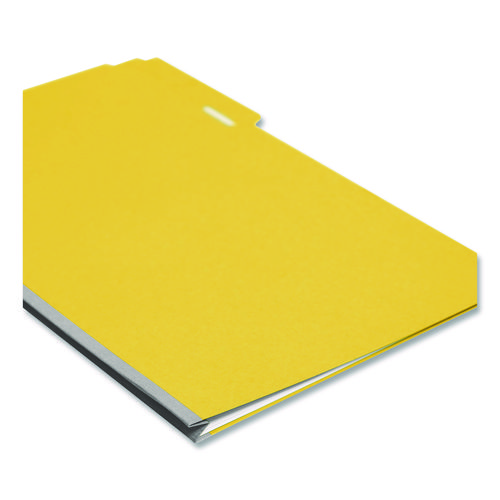 Expanding Recycled Heavy Pressboard Folders, 1/3-Cut Tabs: Assorted, Legal Size, 1" Expansion, Yellow, 25/Box