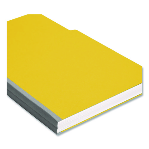 Expanding Recycled Heavy Pressboard Folders, 1/3-Cut Tabs: Assorted, Legal Size, 1" Expansion, Yellow, 25/Box