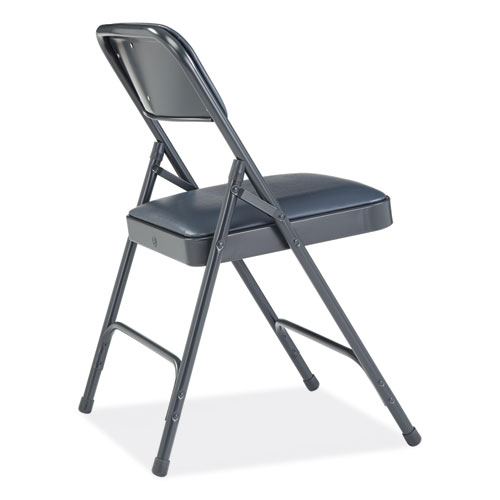 1200 Series Vinyl Dual-Hinge Folding Chair, Supports Up to 500 lb, 17.75" Seat Height, Dark Midnight Blue, 4/Carton - Image 4