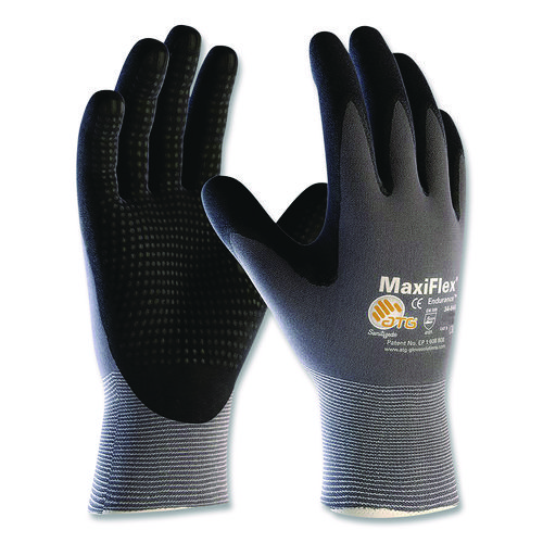 Endurance Seamless Knit Nylon Gloves, X-Large, Gray/Black, 12 Pairs