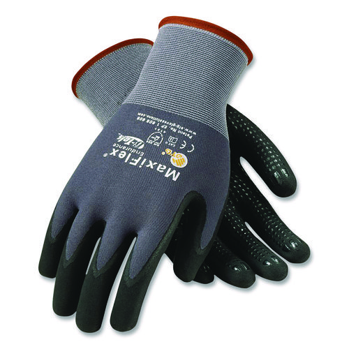 Endurance Seamless Knit Nylon Gloves, X-Large, Gray/Black, 12 Pairs