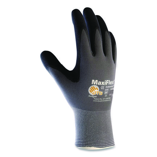 Endurance Seamless Knit Nylon Gloves, X-Large, Gray/Black, 12 Pairs