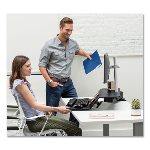 Lotus RT Sit-Stand Workstation, 48" x 30" x 42.2" to 49.2", Black