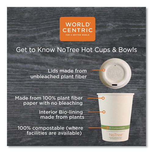 NoTree Paper Hot Cups, 10 oz, Natural, 1,000/Carton