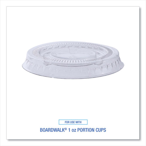 Souffle/Portion Cup Lids, Fits 1 oz Portion Cups, Plastic, Clear, 2,500/Carton