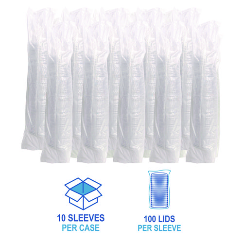 Crystal-Clear Cold Cup Straw-Slot Lids, Fits 9 oz Squat/12 oz Cold Cups, Plastic, Clear, 1,000/Carton