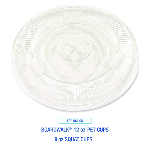 Crystal-Clear Cold Cup Straw-Slot Lids, Fits 9 oz Squat/12 oz Cold Cups, Plastic, Clear, 1,000/Carton