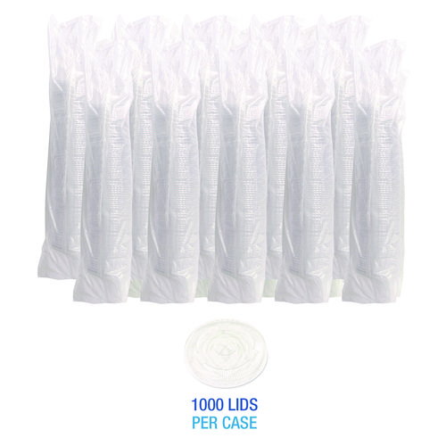 Crystal-Clear Cold Cup Straw-Slot Lids, Fits 9 oz Squat/12 oz Cold Cups, Plastic, Clear, 1,000/Carton
