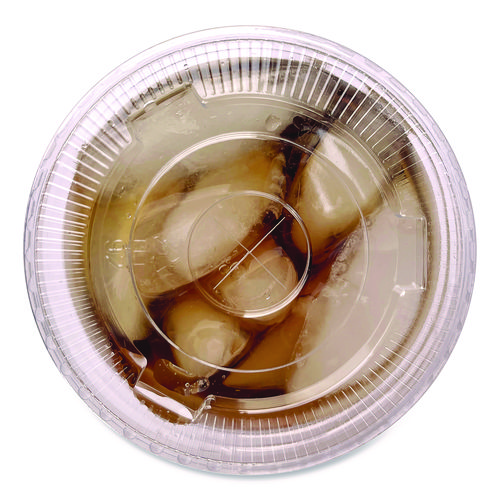 Crystal-Clear Cold Cup Straw-Slot Lids, Fits 9 oz Squat/12 oz Cold Cups, Plastic, Clear, 1,000/Carton