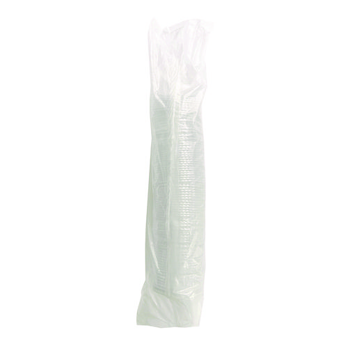 Crystal-Clear Cold Cup Straw-Slot Lids, Fits 9 oz Squat/12 oz Cold Cups, Plastic, Clear, 1,000/Carton