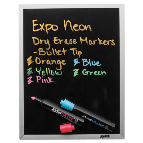 Neon Windows Dry Erase Marker, Broad Bullet Tip, Assorted Colors, 5/Pack