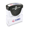 Pre-Inked Shutter Stamp, Red/Blue, SCANNED, 1.63 x 0.5