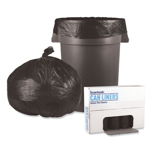 Low-Density Waste Can Liners, 56 gal, 0.6 mil, 43" x 47", Black, Perforated Roll, 25 Bags/Roll, 4 Rolls/Carton - Image 4