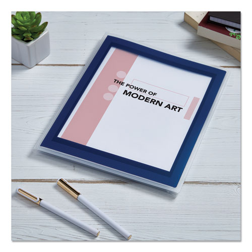 Flexi-View Six-Pocket Polypropylene Organizer, 150-Sheet Capacity, 11 x 8.5, Translucent/Navy