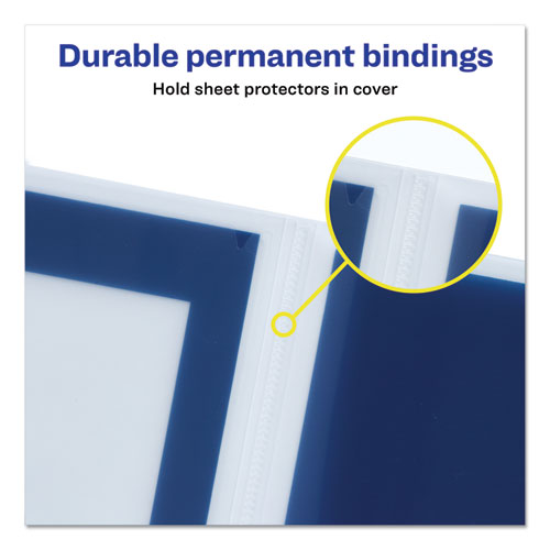 Flexi-View Six-Pocket Polypropylene Organizer, 150-Sheet Capacity, 11 x 8.5, Translucent/Navy